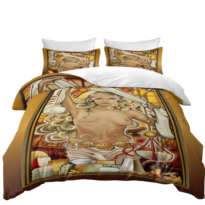 Sexy Woman Goddess of Cheese Quilt Cover Sets