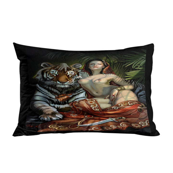 Sexy Woman the Tiger Princess Pillow Cases