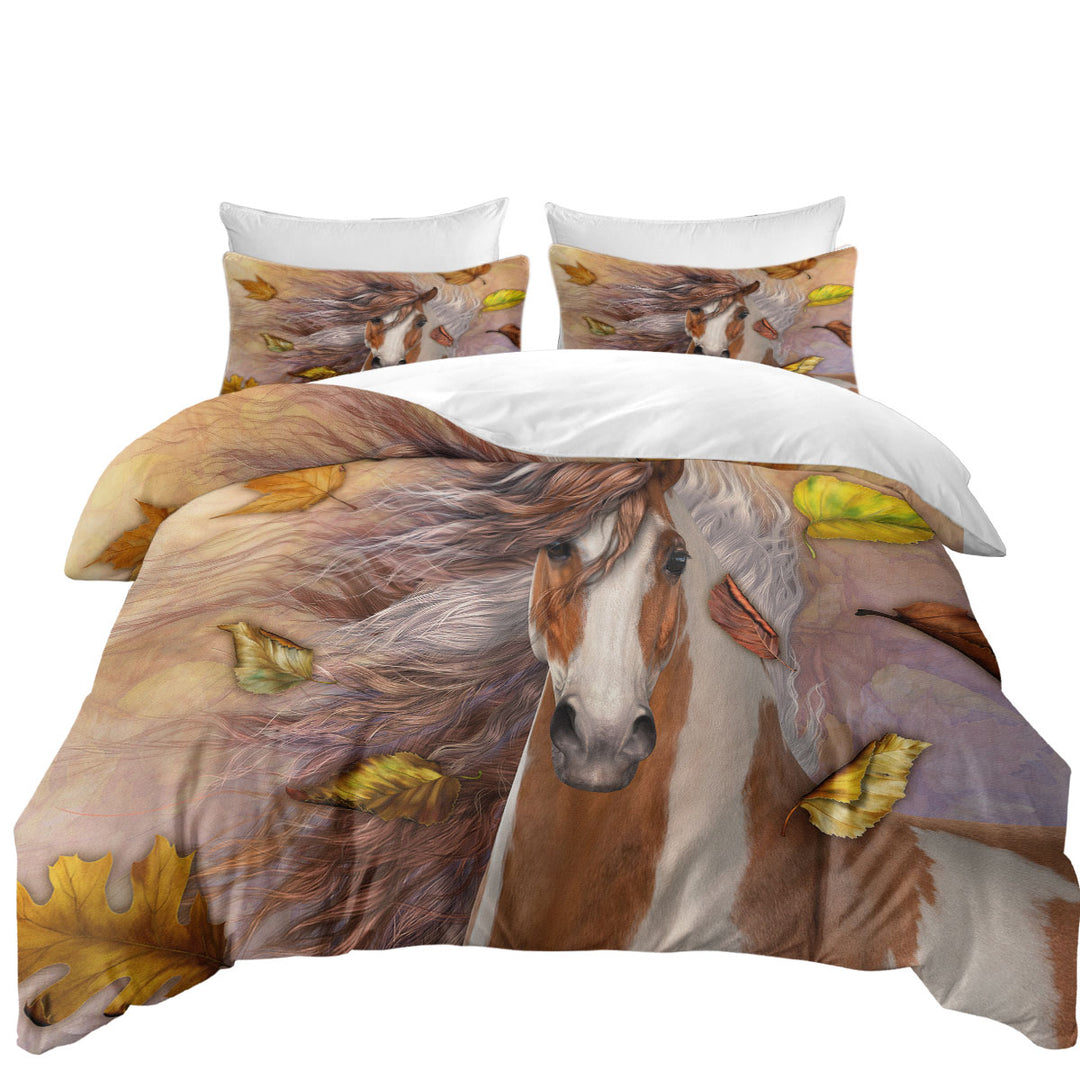 Shanti Autumn Leaves Horse Bed Covers