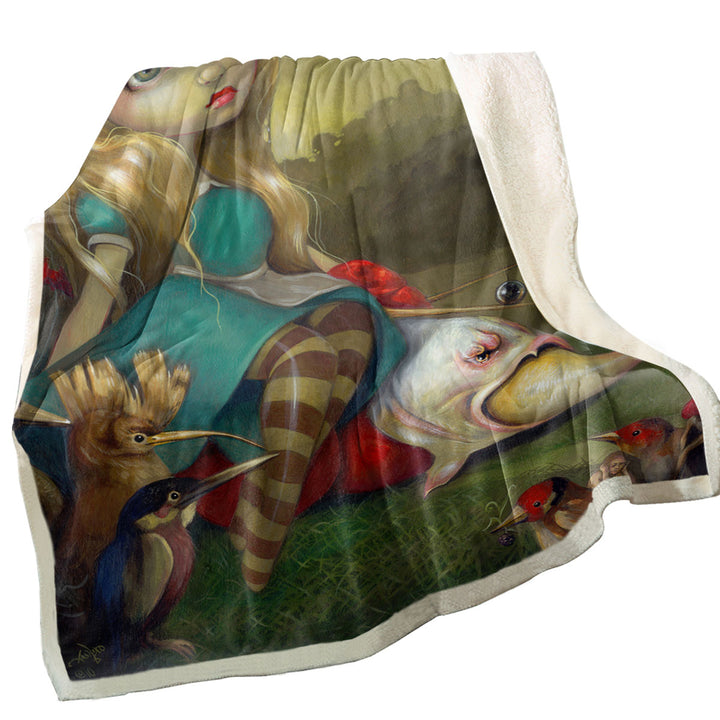 Sherpa Blanket of Alice and the Bosch Birds