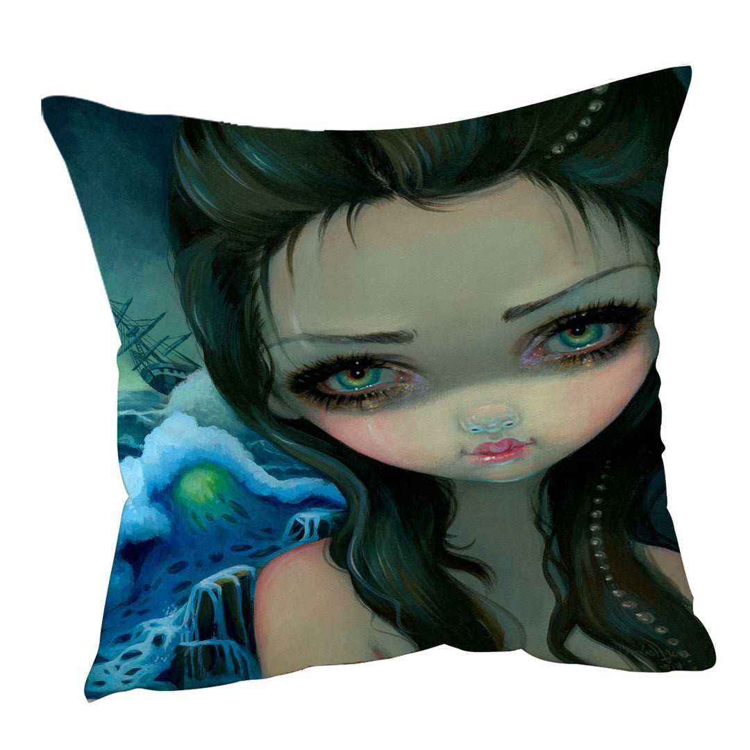 Shipwreck Siren Mythical Beautiful Girl and Ship Cushion Covers