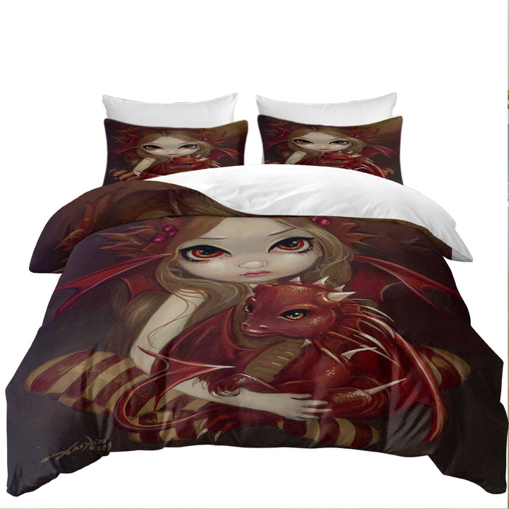 Sienna Dragonling Cute Fairy and Baby Dragon Coverlets