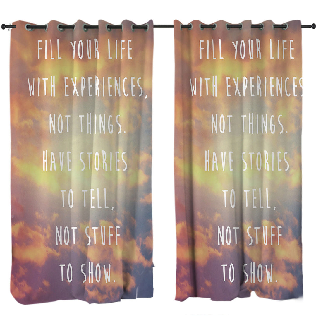 Skies Inspirational Quote Drapes