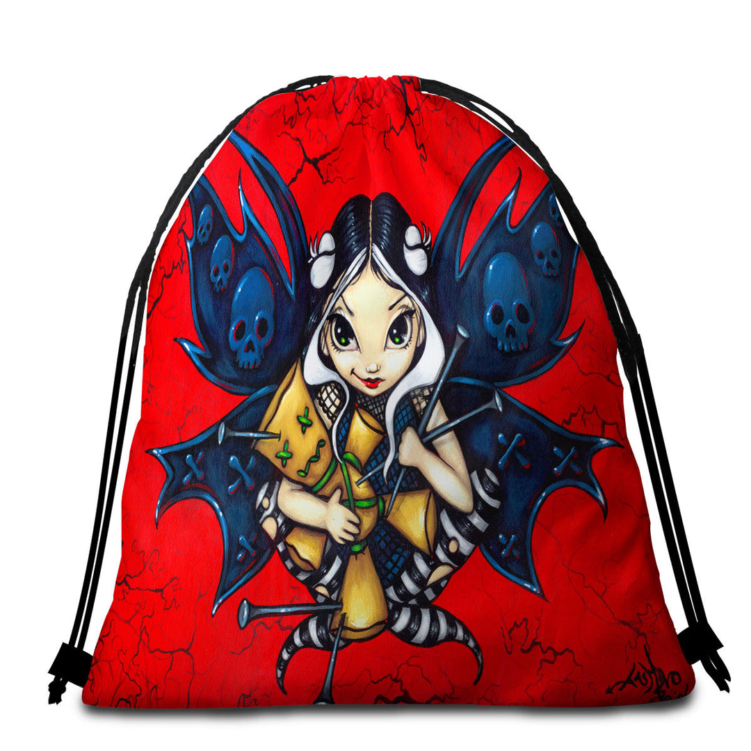 Skull Wings Mischievous Fairy Voodoo Beach Towel Pack