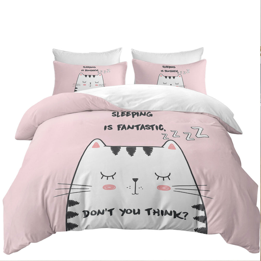 Sleepy Cat Queen Size Duvet Cover