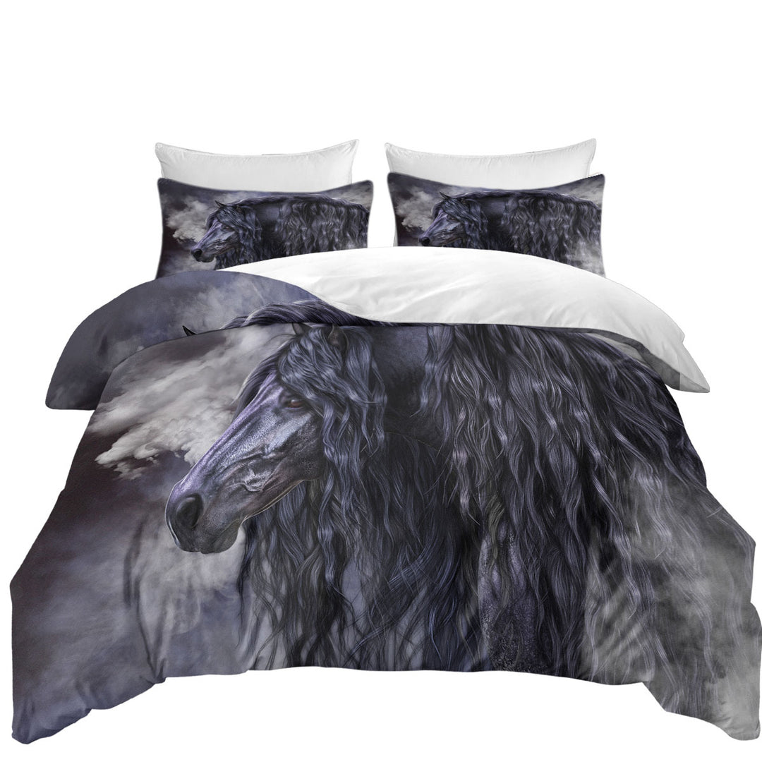 Smoke and Ebony Black Horse Coverlets