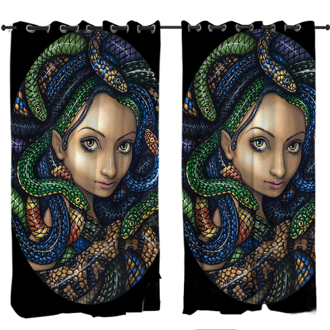 Snakes for Hair a Portrait of Medusa Custom Drapes