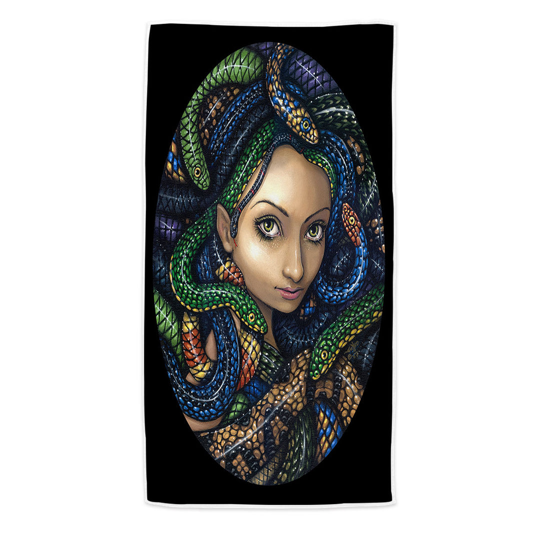 Snakes for Hair a Portrait of Medusa Pool Towels