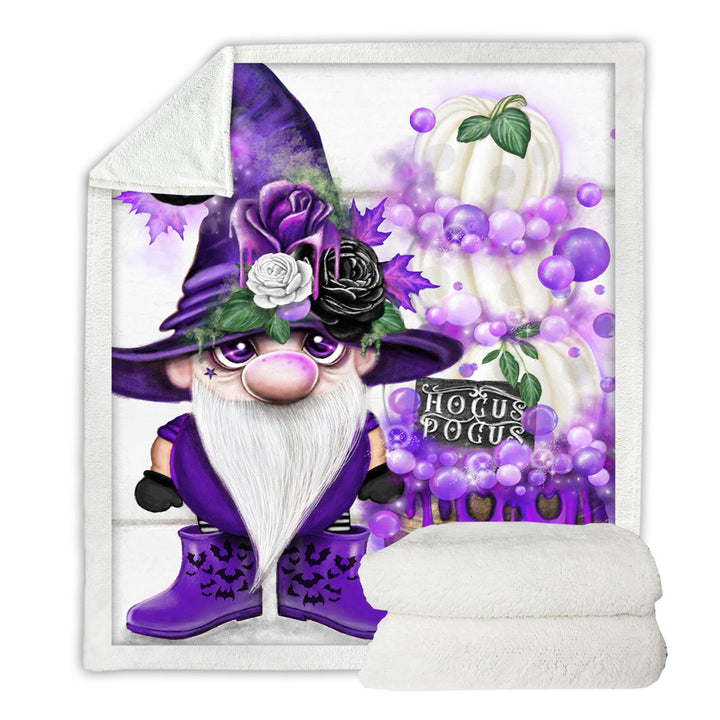 Sofa Blankets Purple Autumn Lil Gnome Hocus Pocus