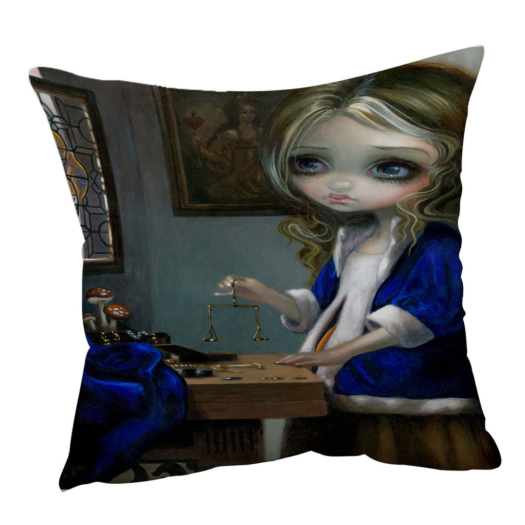 Sofa Pillows Alice Through a Vermeer Glass