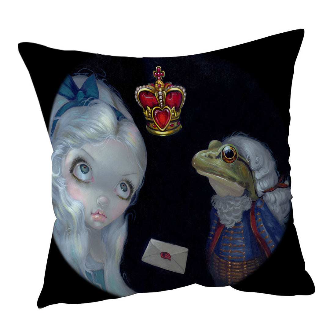 Sofa Pillows of Alice and the Frog Footman