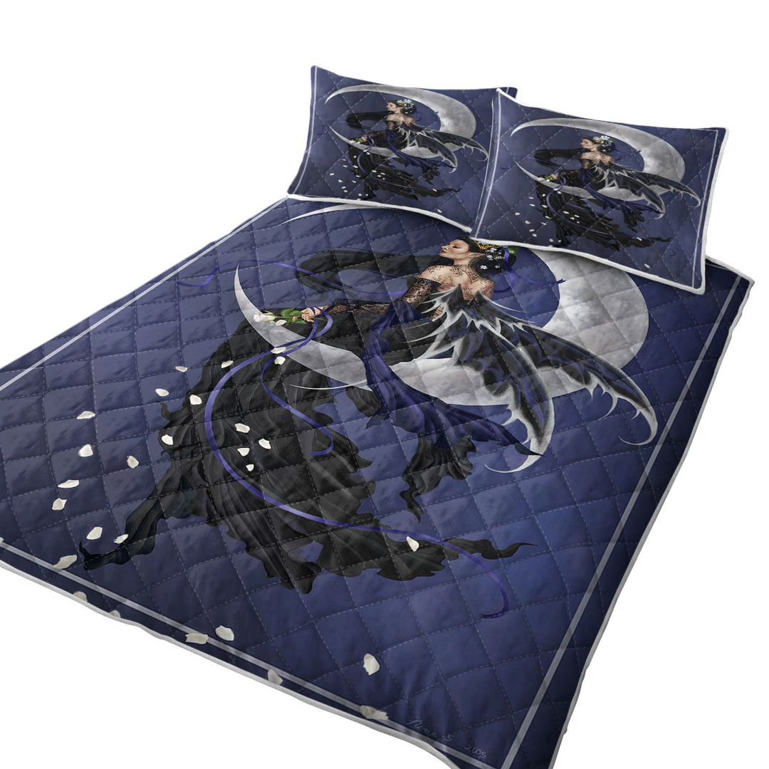 Solace on the Moon of the Dark Night Elf Fairy Coverlet