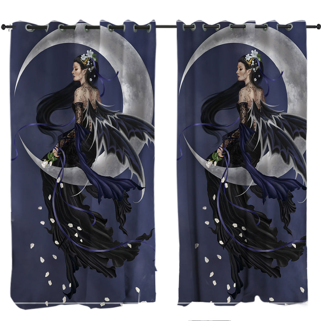 Solace on the Moon of the Dark Night Elf Fairy Curtains