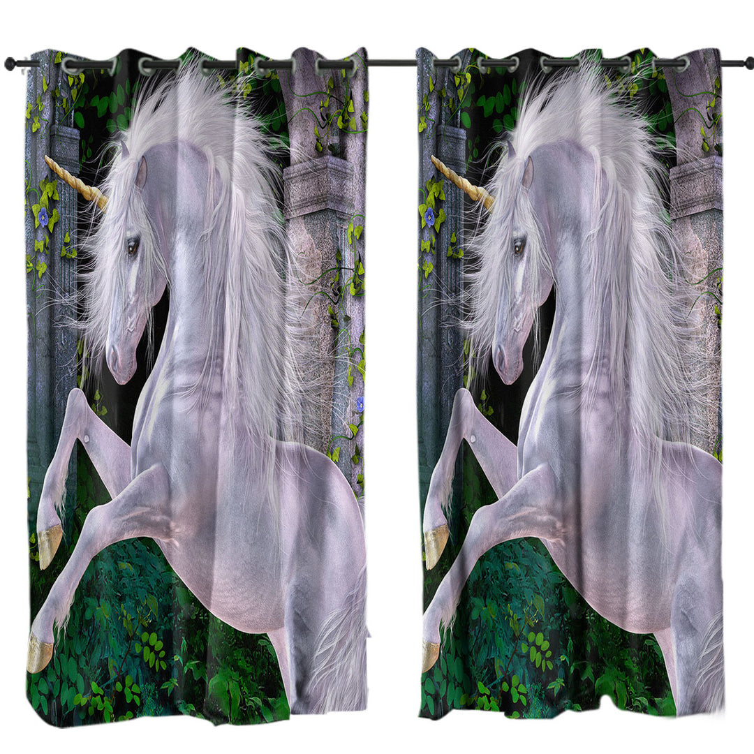 Some Enchanted Evening Magical Unicorn Window Curtains