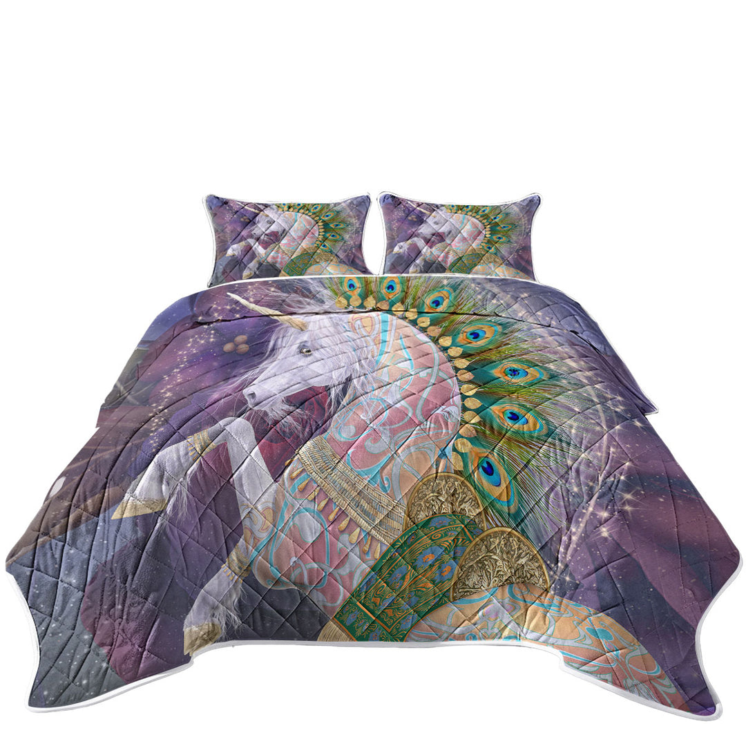 Soraya the Magical Indian Peacock Unicorn Quilts