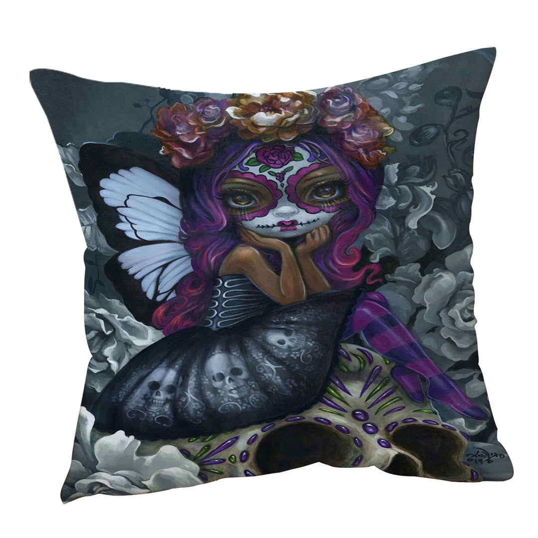 Soulful Spirits Day of the Dead Cushion Covers Girl and Skulls