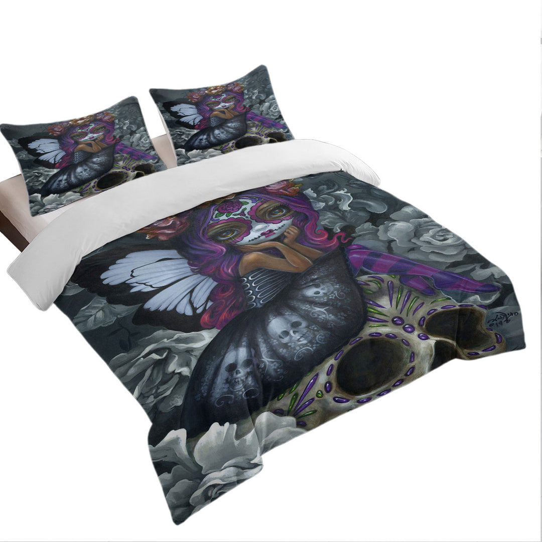 Soulful Spirits Day of the Dead Girl and Skulls Oversized King Duvet Cover