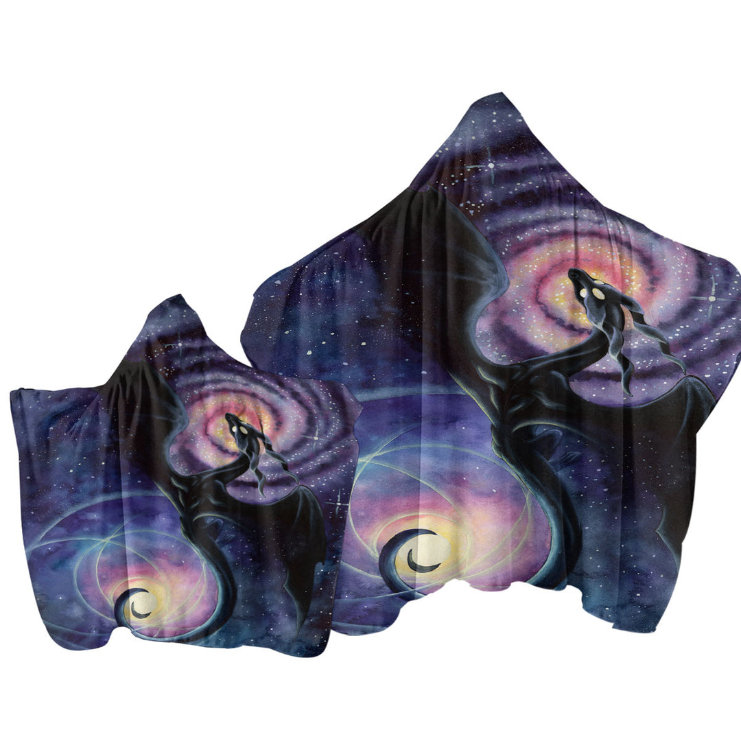 Space Art Mistress of Infinity Dark Dragon Towel Hoodie