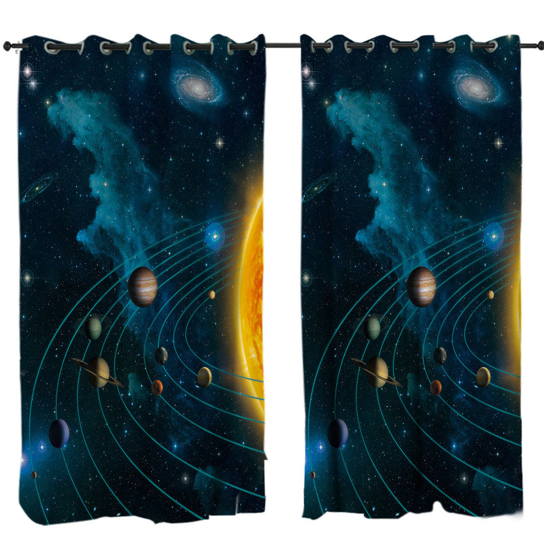 Space Art Solar System Drapery