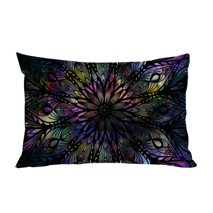 Space Feathers Mandala Pillow Case Covers