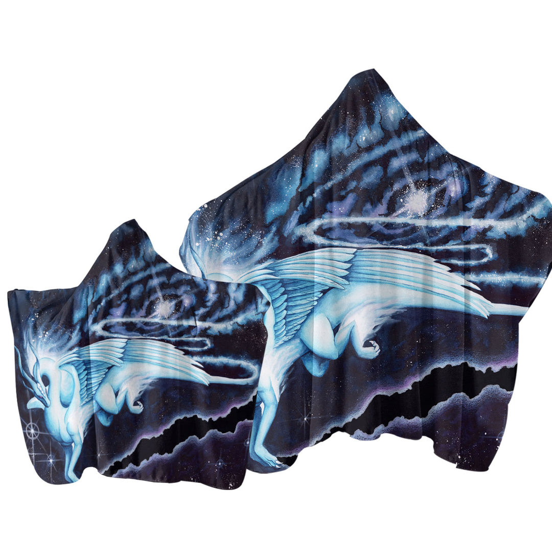 Space Galaxy Dragon Soaring through the Cosmos Towel with Hood