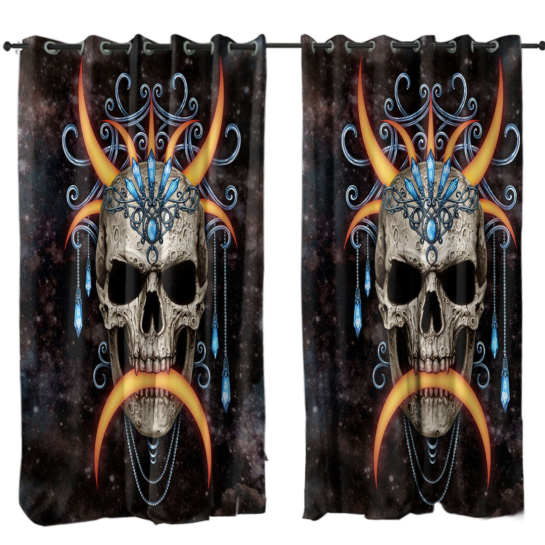 Space Skull the Moon Queen Curtains