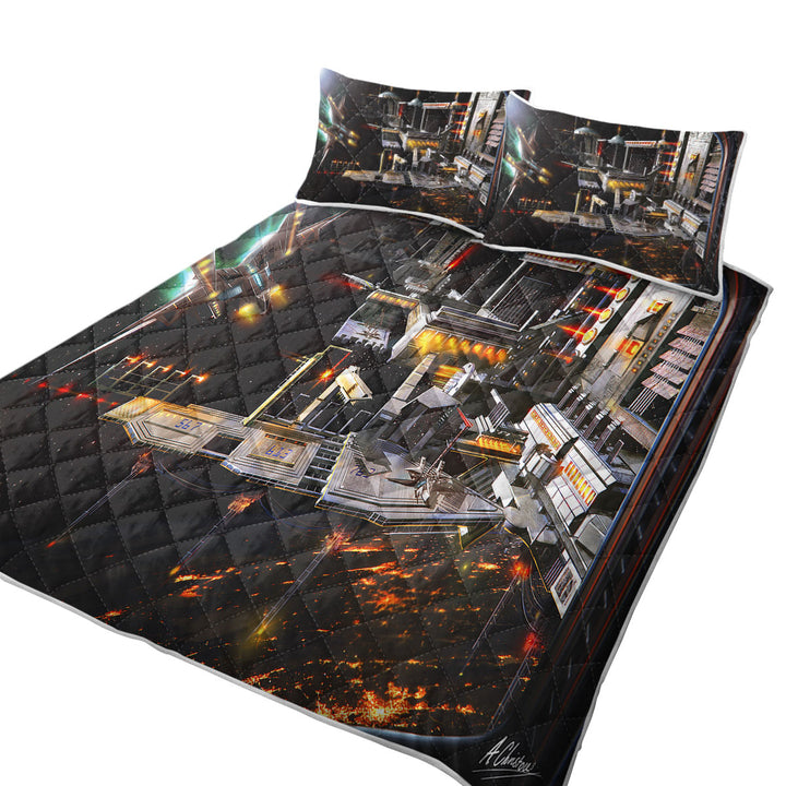 Space Station Landing Bay Science Fiction Art Quilts