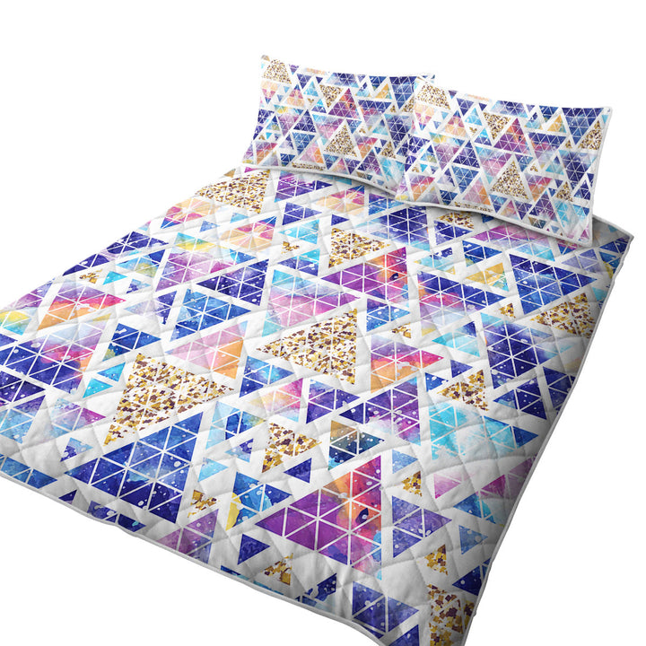 Space Triangles Abstract Quilt