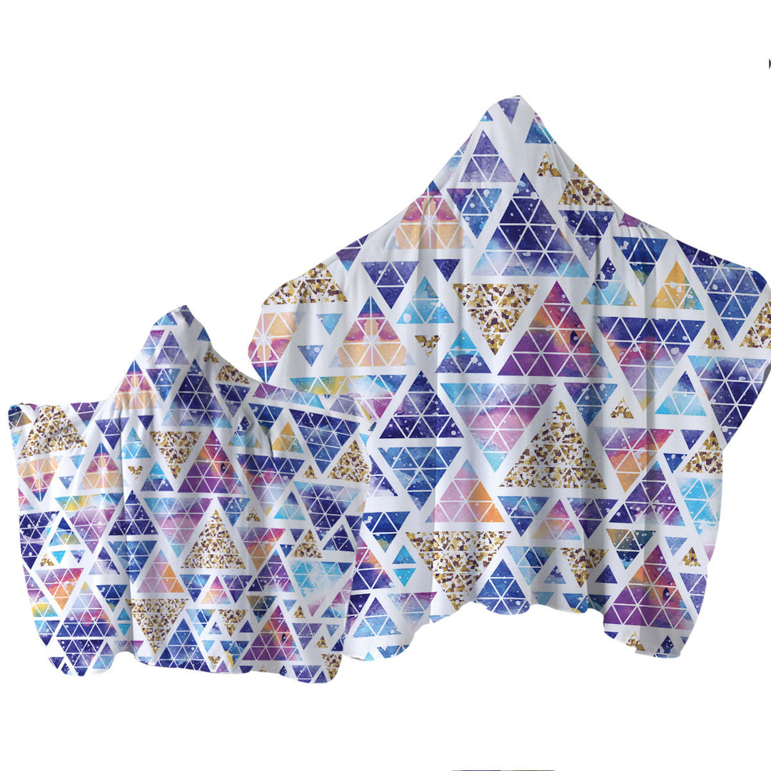 Space Triangles Abstract Towel with Hood