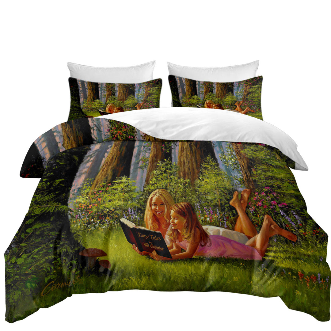 Special Moments Mother and Daughter in the Forest Comforter Cover