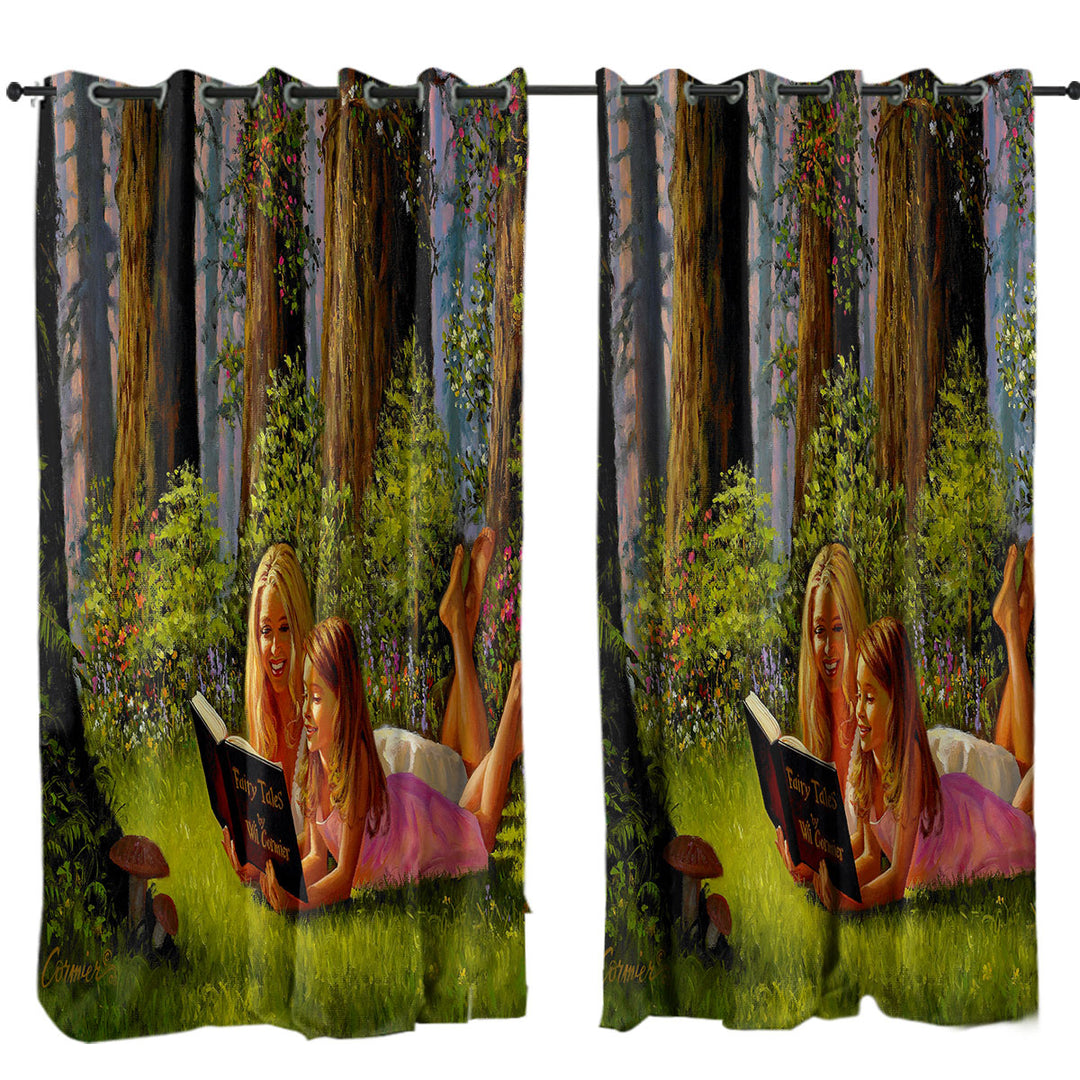 Special Moments Mother and Daughter in the Forest Window Curtains