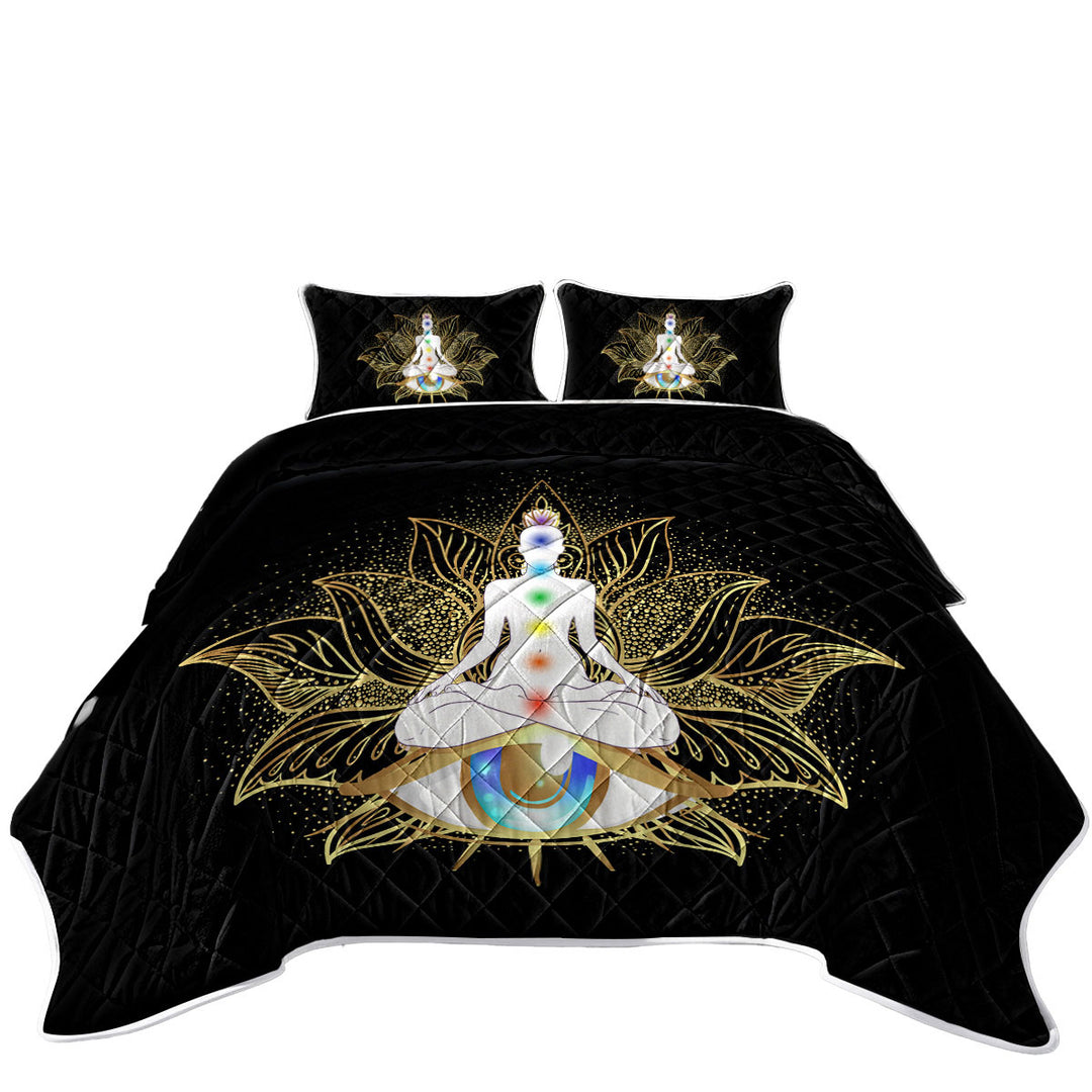 Spiritual Golden Buddha Quilts