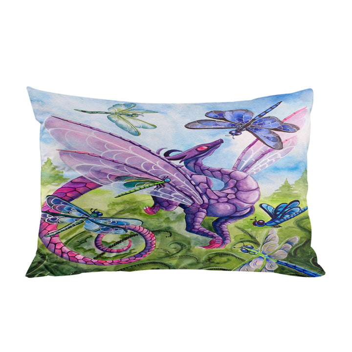 Spring Dragon and Dragonflies Pillow Cases