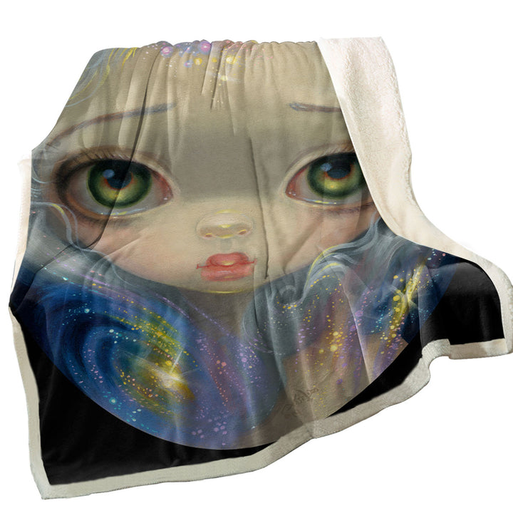 Stardust Angel a Sweet Angelic Girl Sherpa Blanket