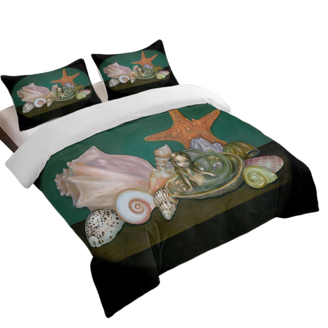 Still Life With a Mermaid and Sea Shells Daybed Covers Sets