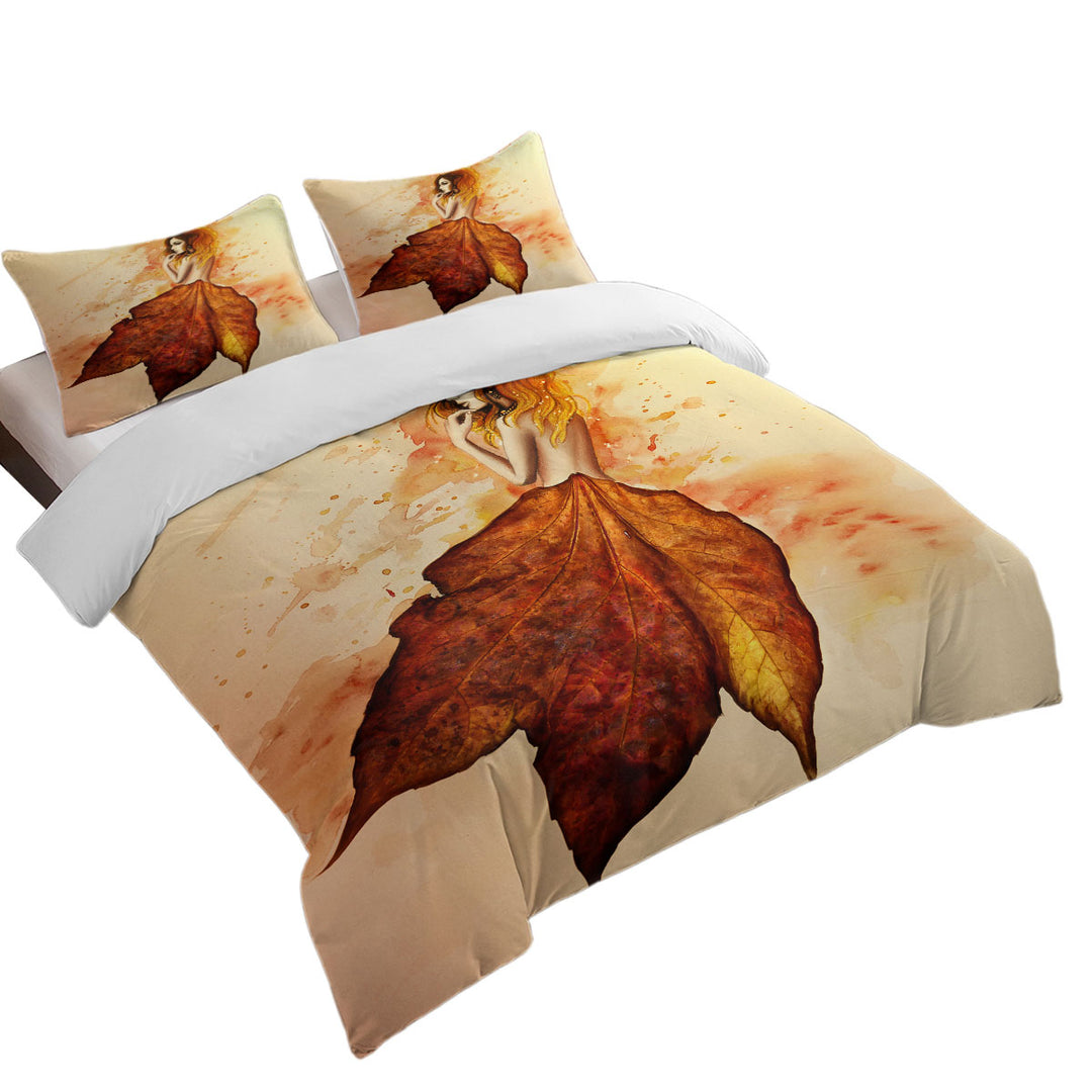 Stunning Art Painting Miss Autumn Duvet Cover