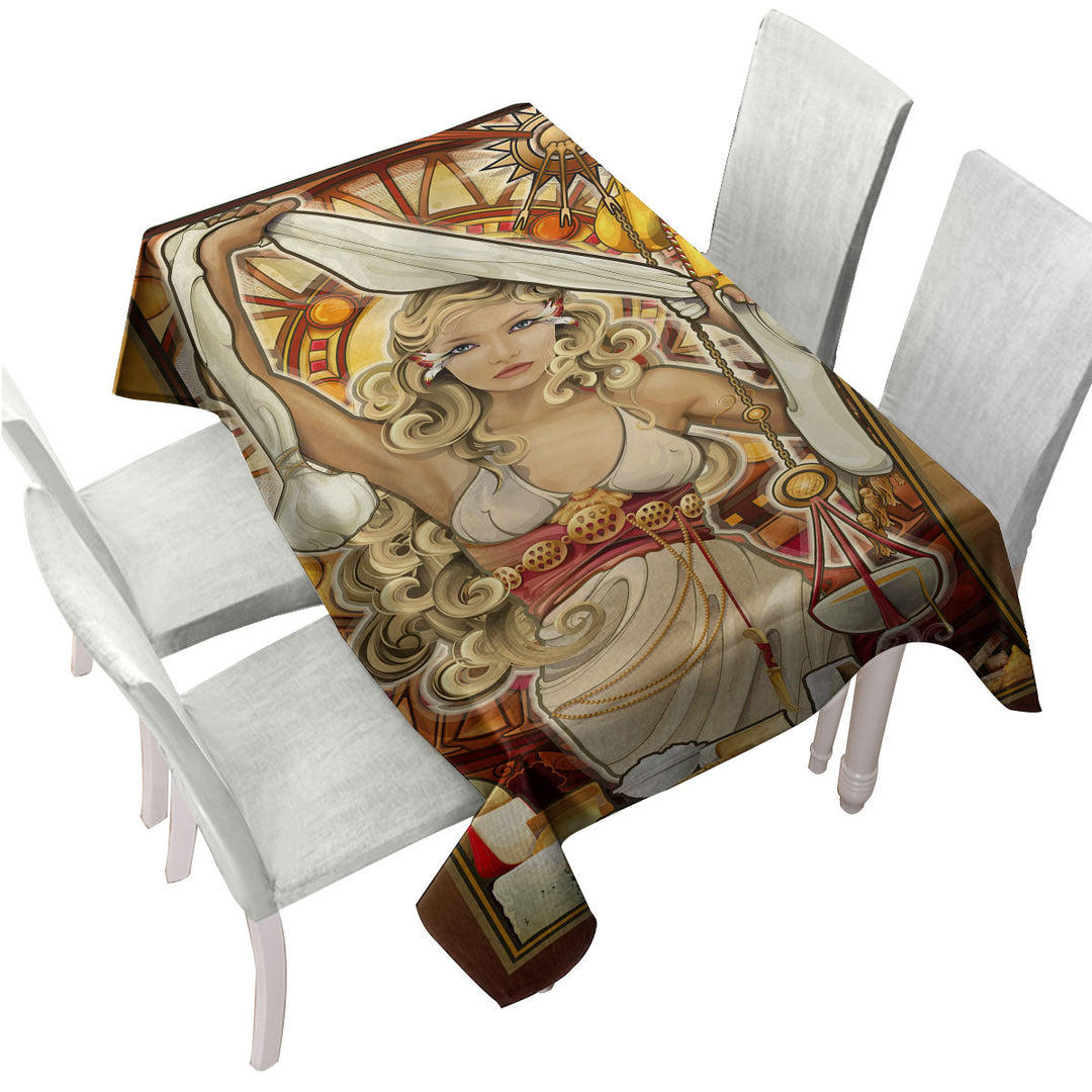 Stunning Woman Goddess of Cheese Table Cover