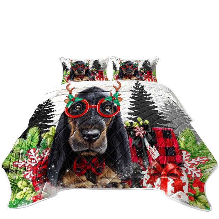 Summer Quilt with Christmas Cutie Dachshund