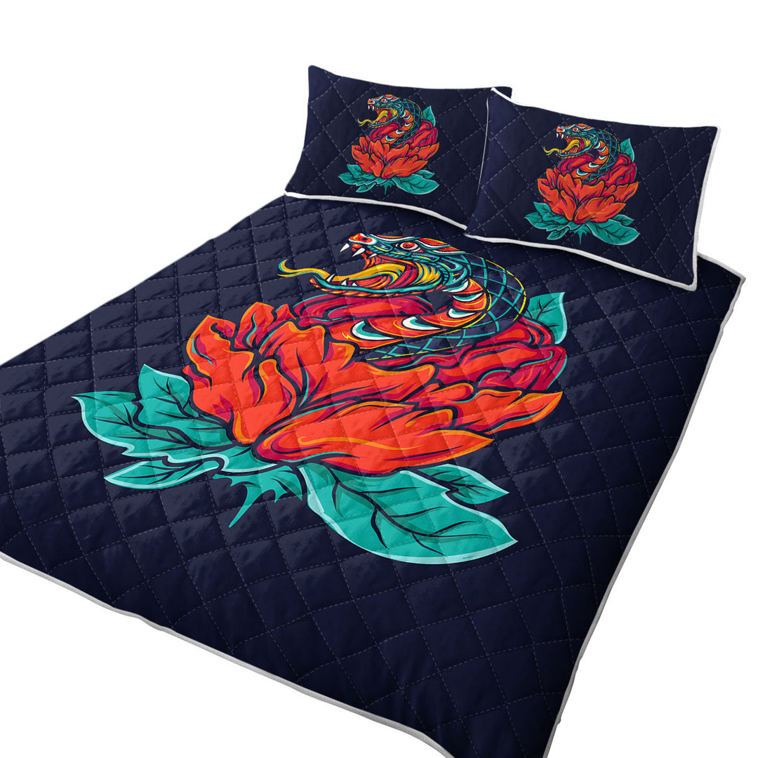 Summer Quilt with Cool and Scary Snake Rose