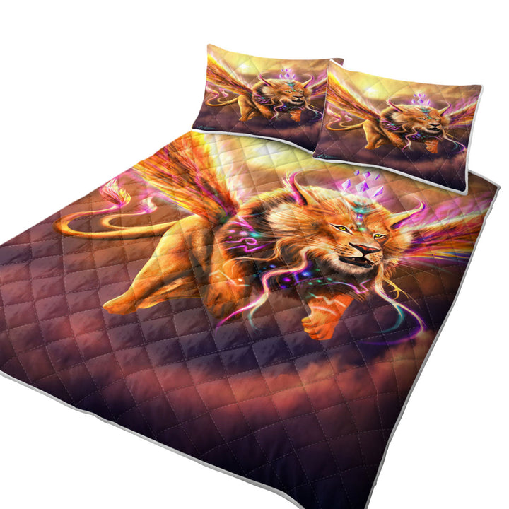 Summer Quilt with Fantasy Fine Art Venetian Lion