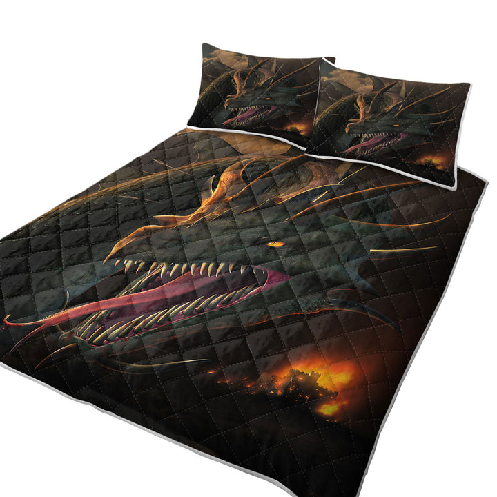 Summer Quilt with Scary Fantasy Art the Annihilation Dragon