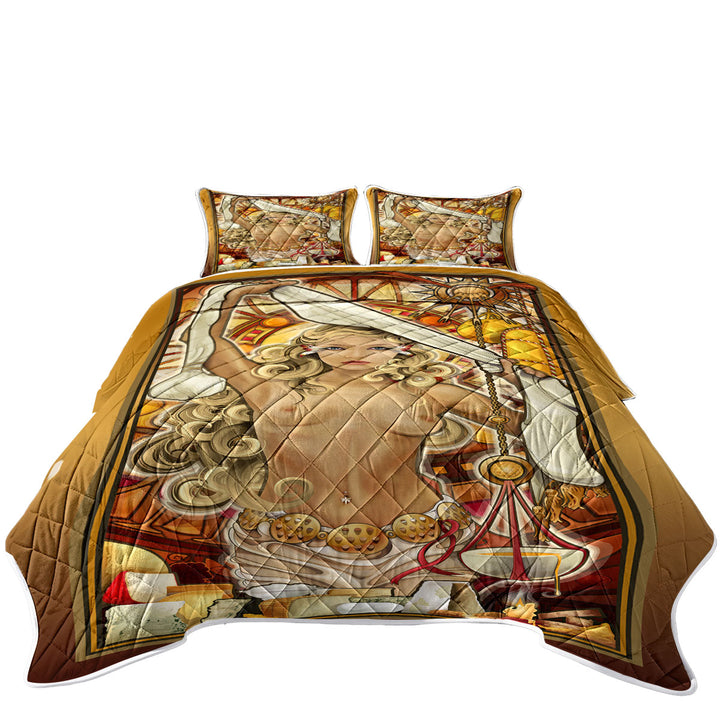 Summer Quilt with Sexy Woman Goddess of Cheese