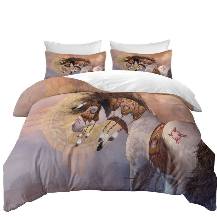 Sun Catcher the Native American Horse Duvet Covers