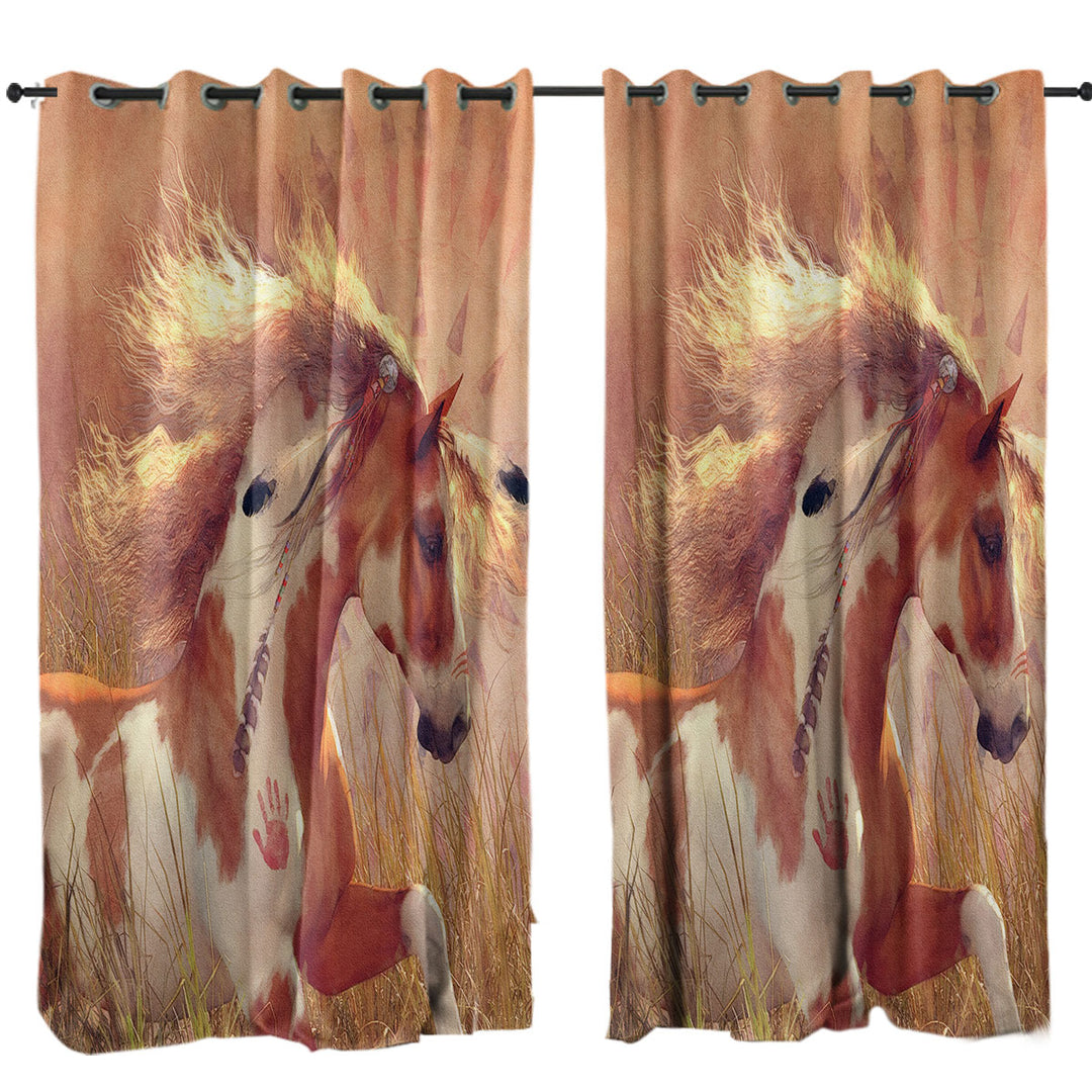 Sun Dancer the Native American Horse Curtains for Bedroom