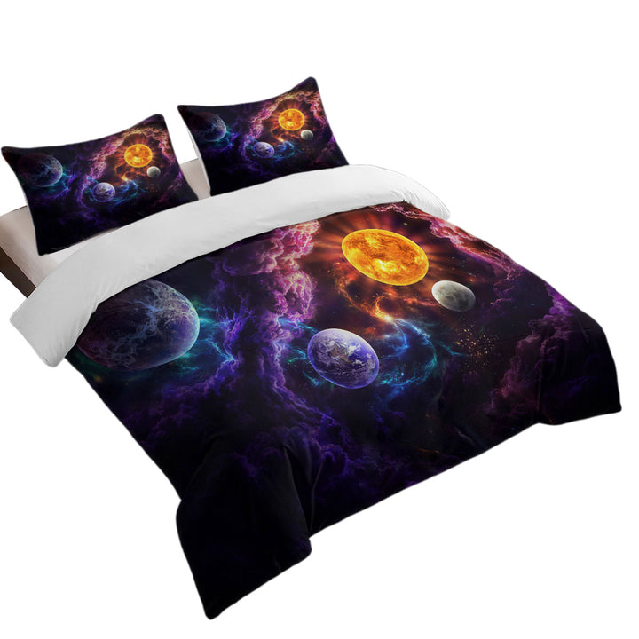 Sun Earth Space Plan of Salvation Oversized King Duvet Cover