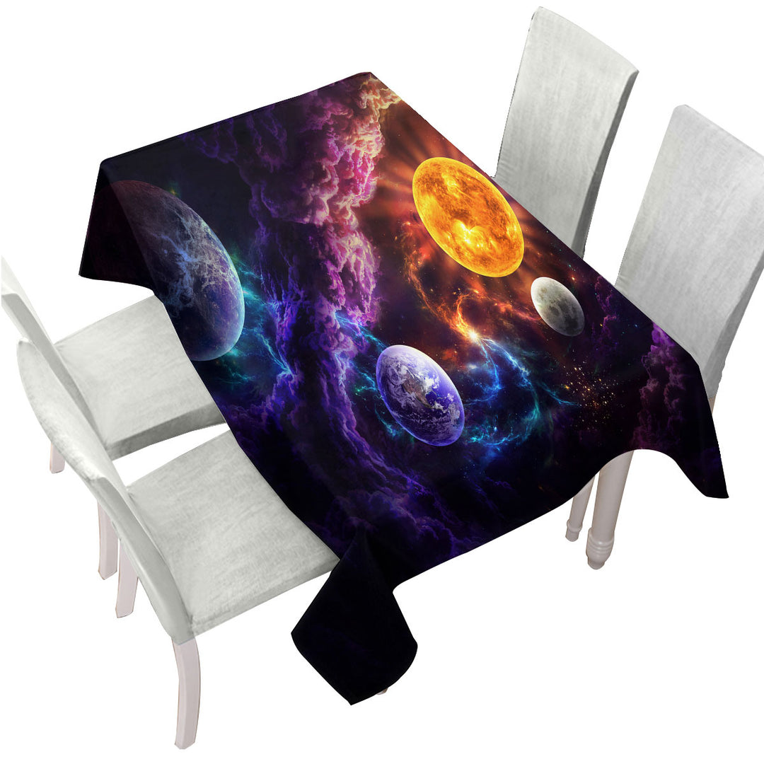 Sun Earth Space Plan of Salvation Tablecloth