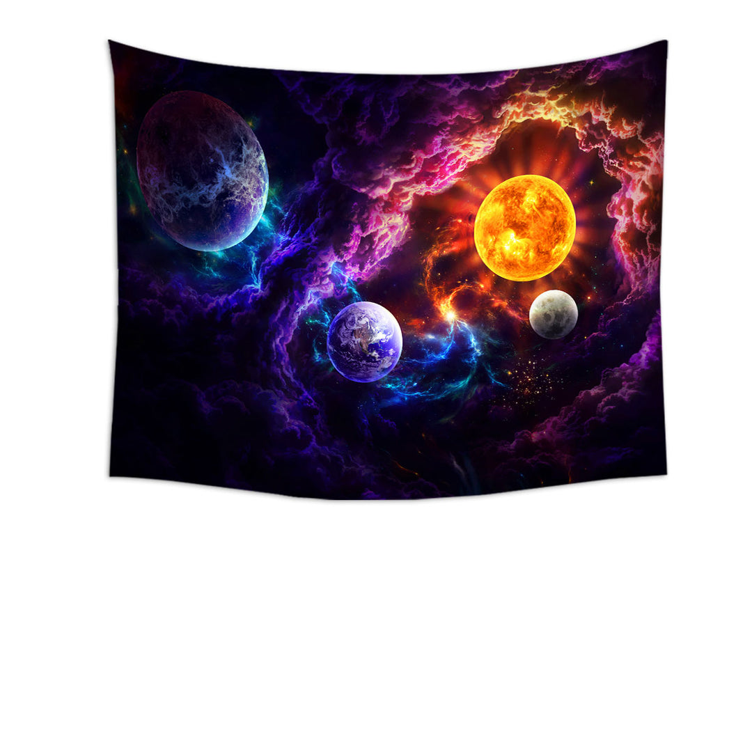 Sun Earth Space Plan of Salvation Wall Decor Tapestry