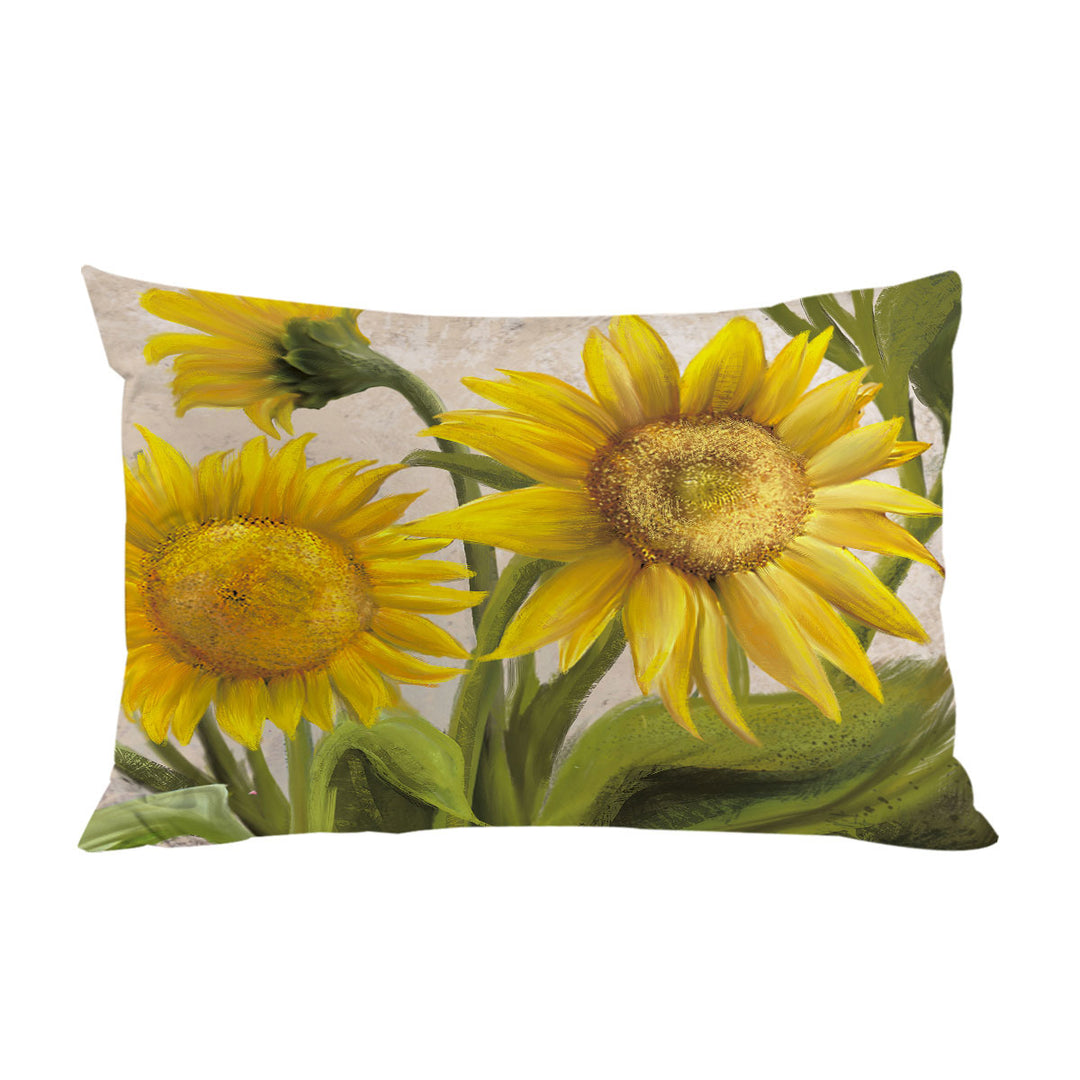 Sunflowers Art Beautiful Yellow Flowers Pillow Case Covers