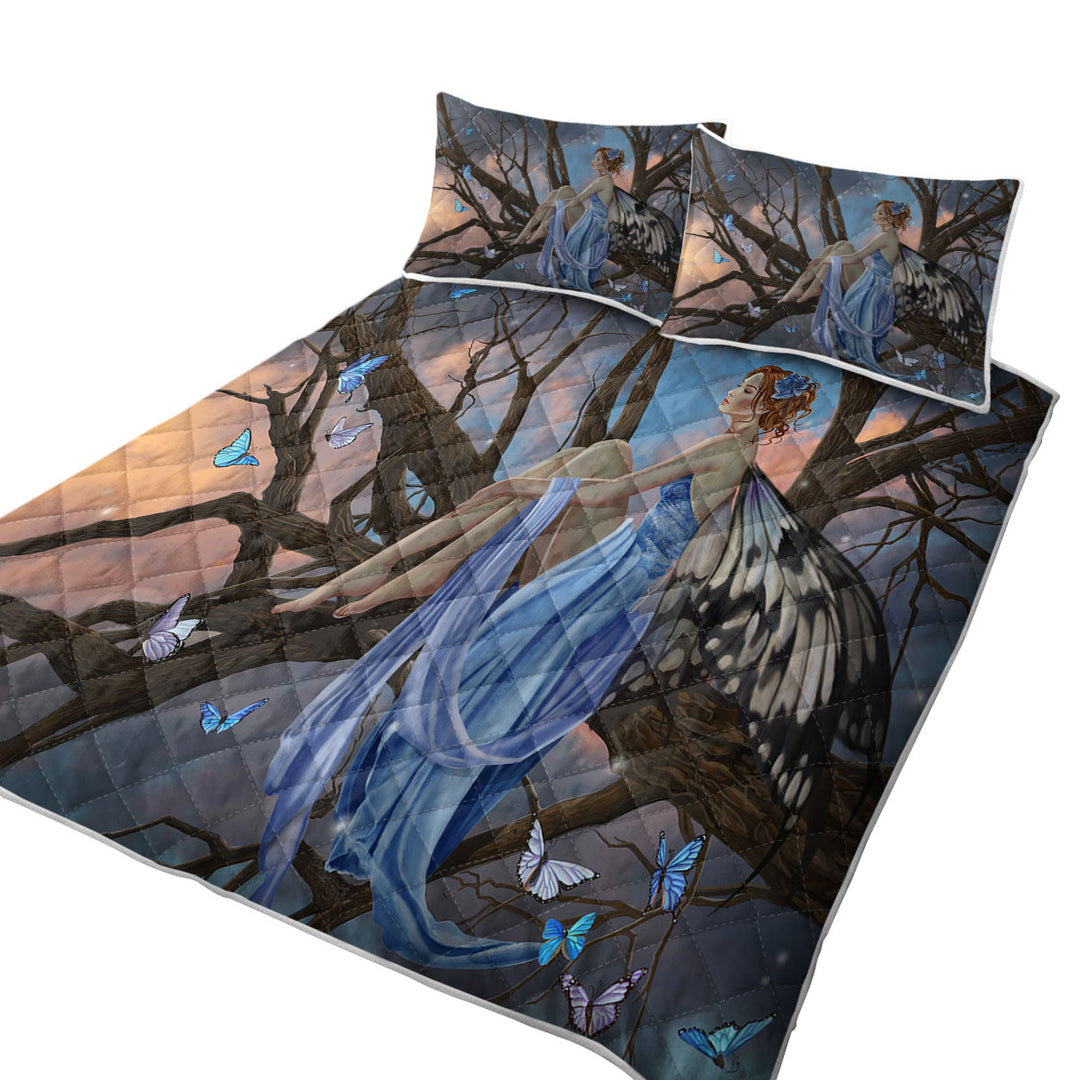 Sunset Butterflies and the Beautiful Forest Fairy Coverlets