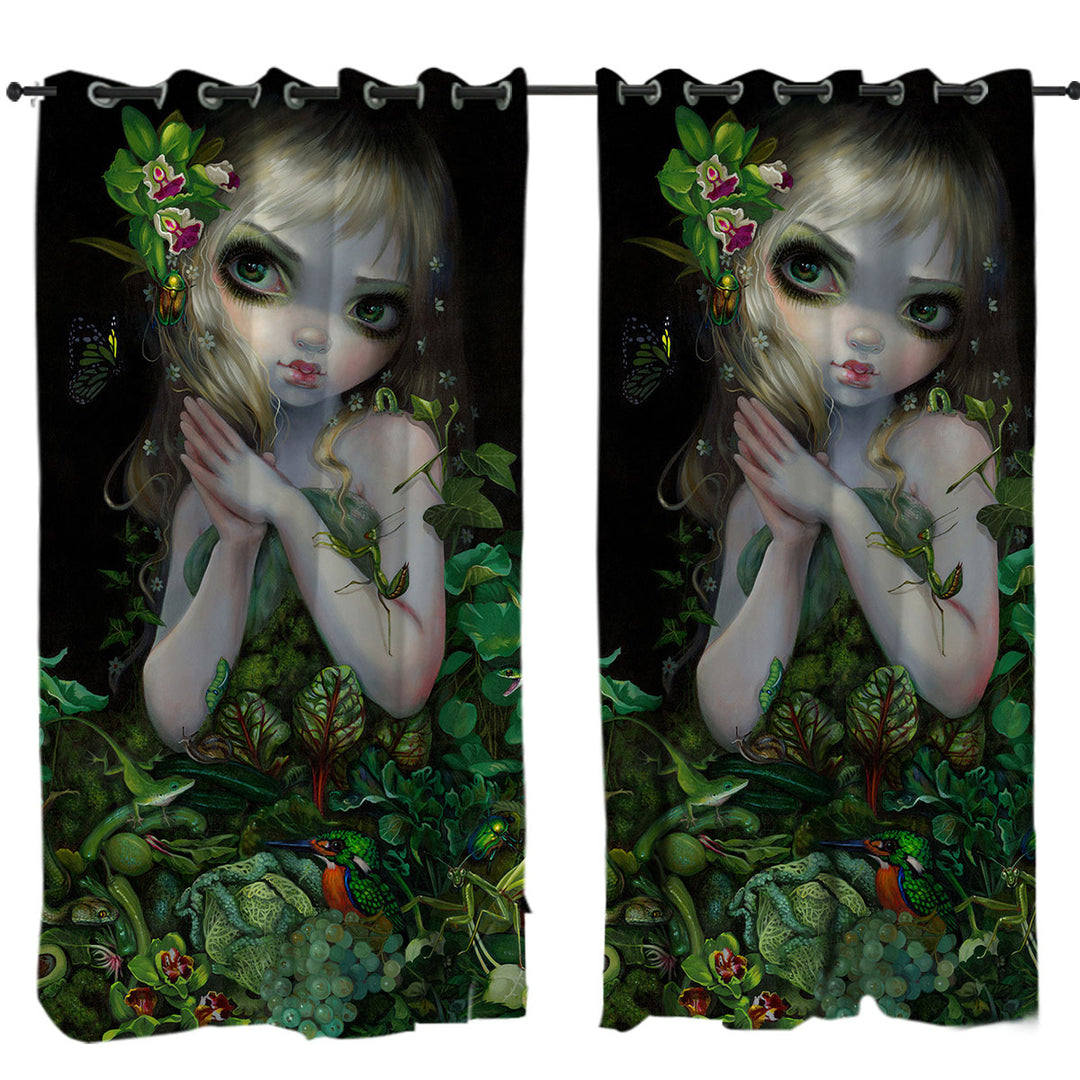 Surrealism Art Prints Green Goddess Girl Drapes